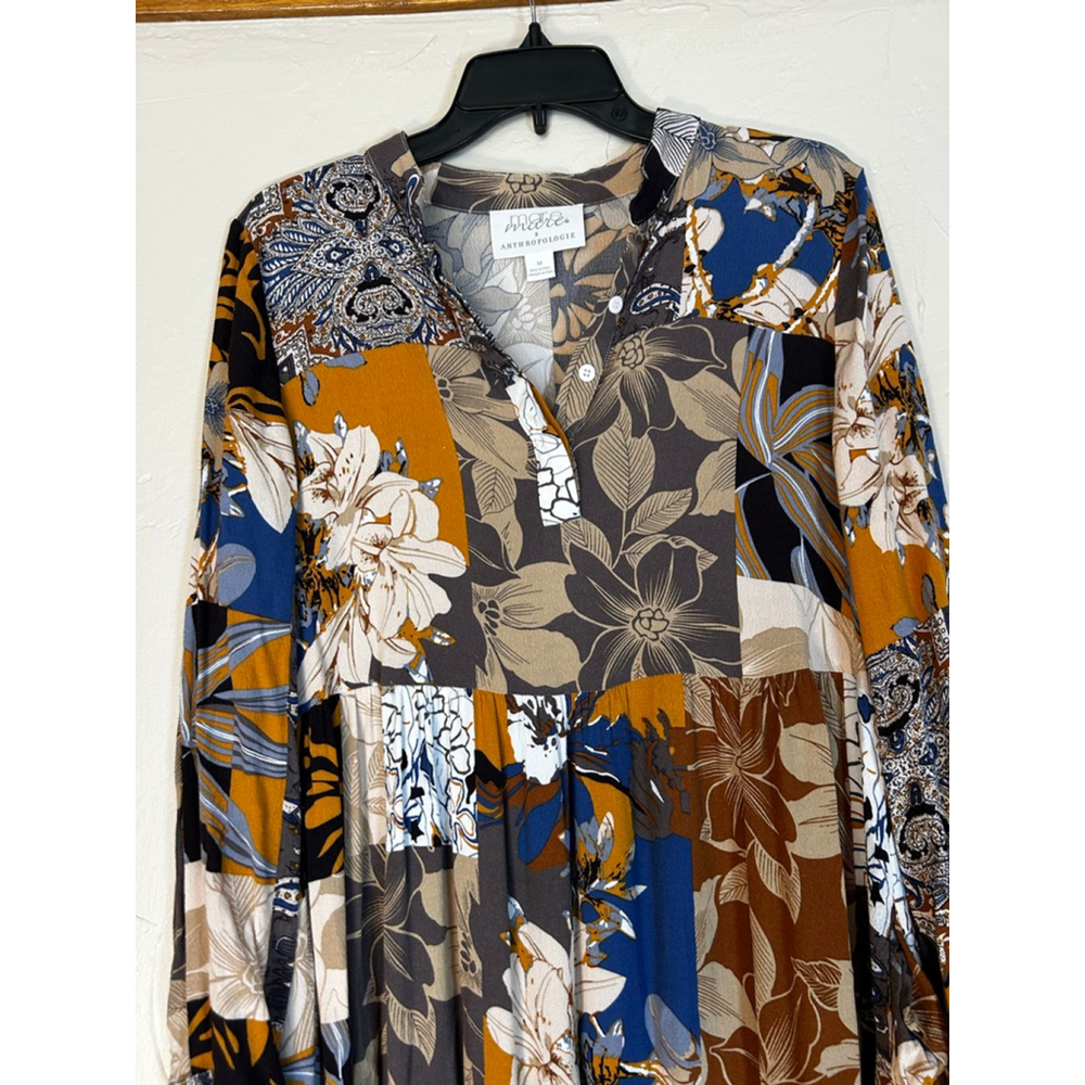 Anthropologie Mare Mare Patchwork Floral Boho Maxi Dress M - Picture 5 of 13